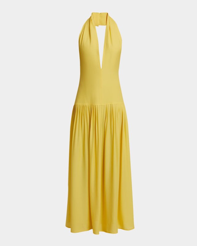 Tala Halter Viscose Georgette Dress